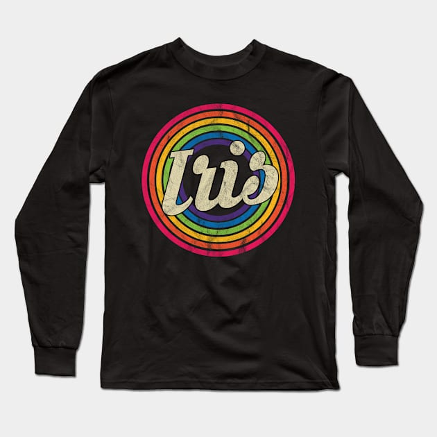 Iris - Retro Rainbow Faded-Style Long Sleeve T-Shirt by MaydenArt